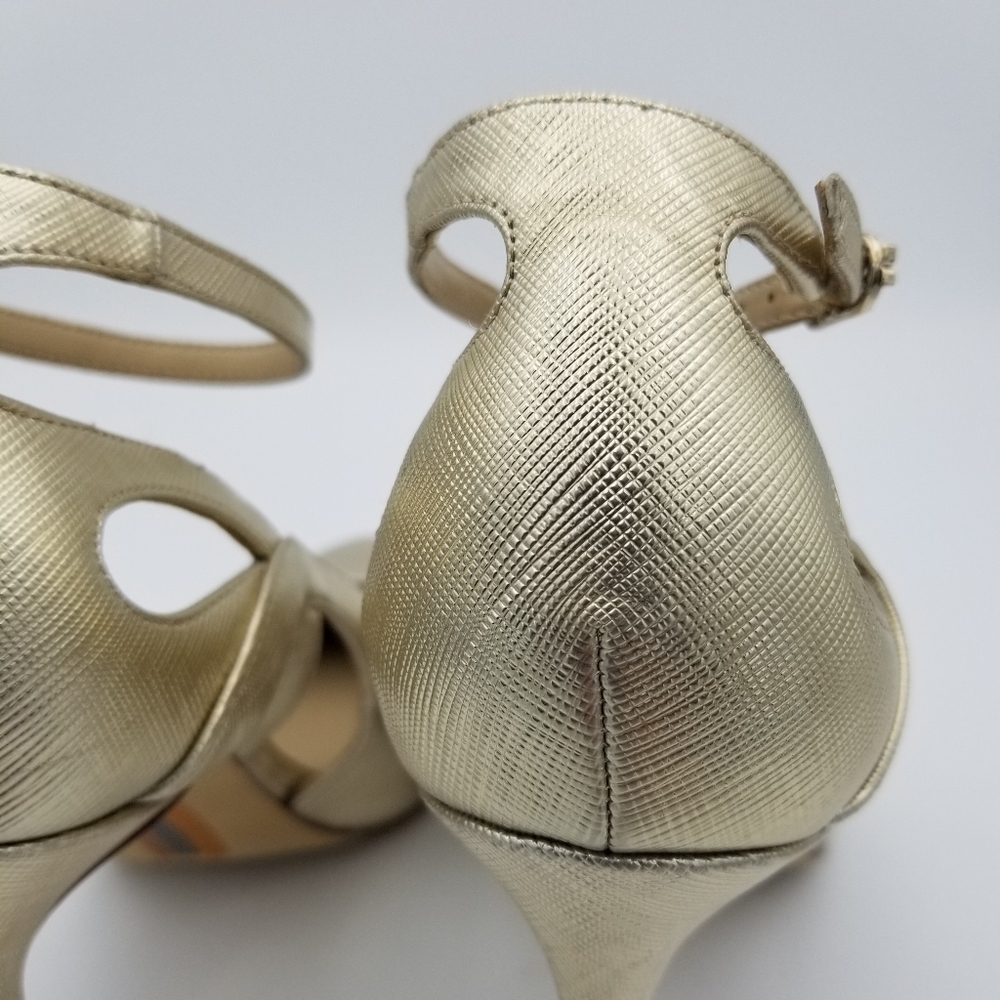Sam Edelman Adelisa Ankle Strap Stiletto Heels, Gold Leaf, Women's Size 8.5 - Picture 10 of 16